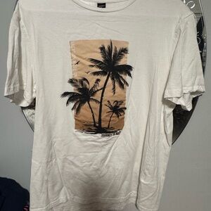 NFINITY White Tee with Palm Tree Graphic